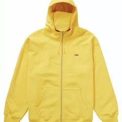Supreme Small Box Logo Zip Up Facemask Hoodie XL Yellow