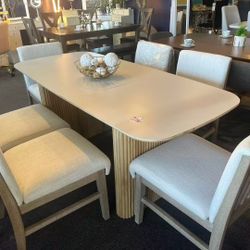 Seven-piece dining table and chair set，$780/7pcs