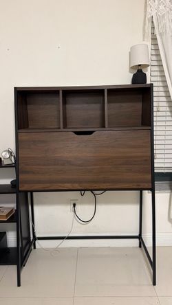 Modern Secretary Desk with Storage Hutch