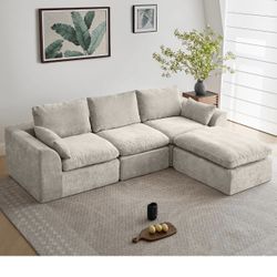 NEW 108” Light Grey Cloud Couch 