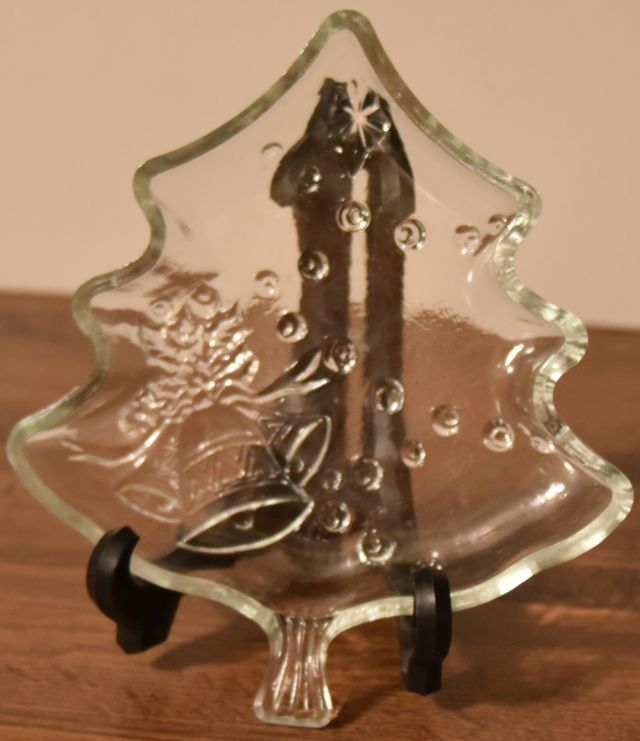 Clear Christmas tree candy Dish