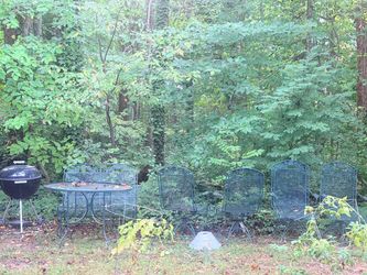 Free Charcoal Grill and Metal Outdoor Furniture