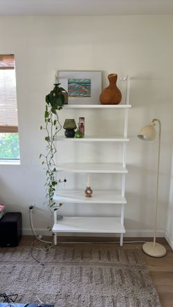 CB2 Stairway 72.5" White Metal Wall Mount Bookcase
