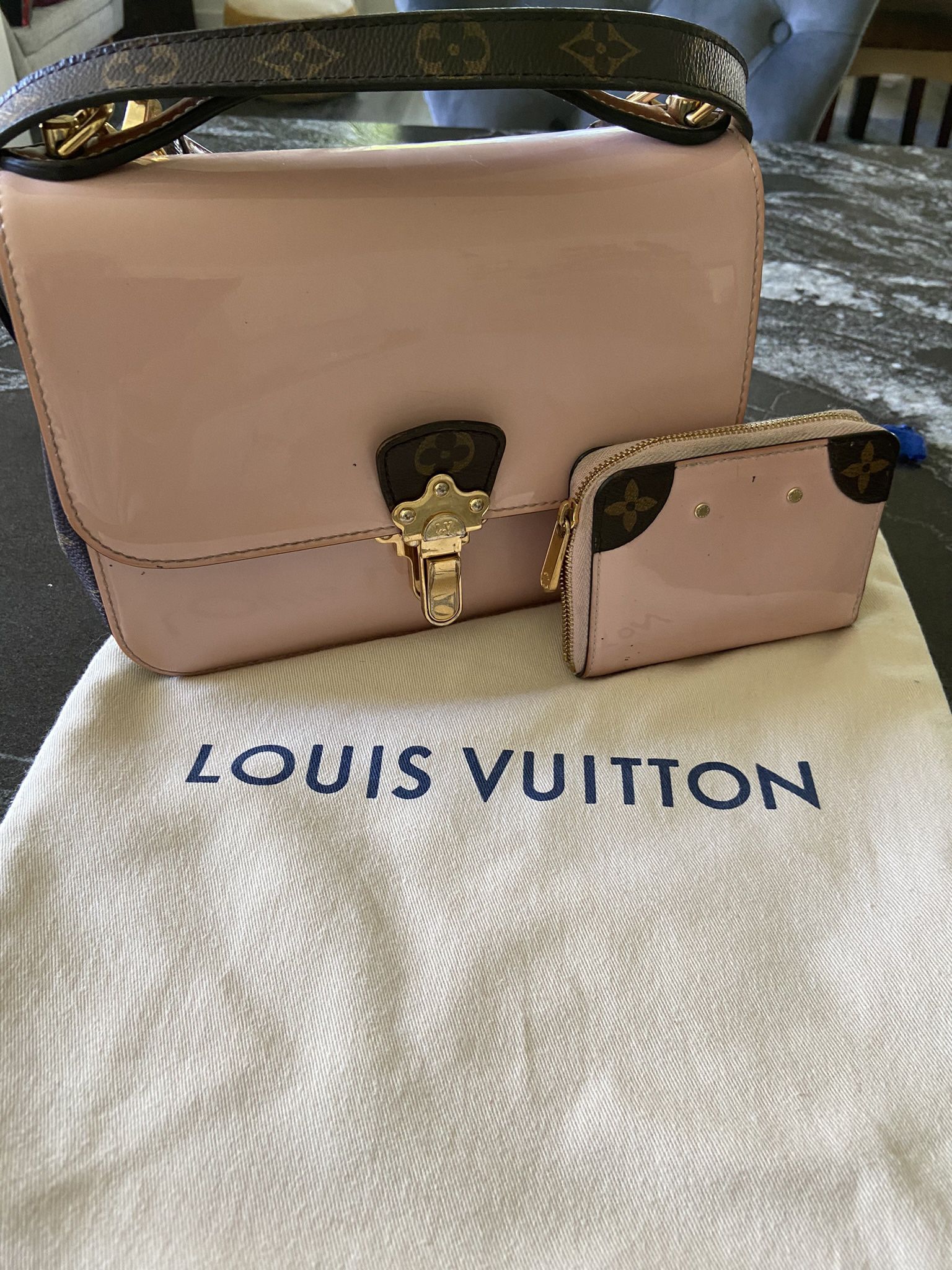 Used Worn Louis Vuitton Pink Cherry Wood Handbag