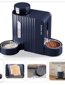 New Gardner Pet 2-In-1 Feeder & Water Dispenser, Gravity With Stainless Steel