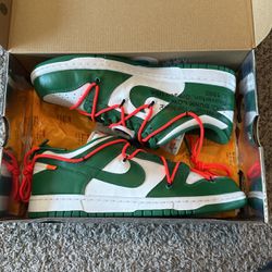 Off-White Dunks (Pine-green) Size 11