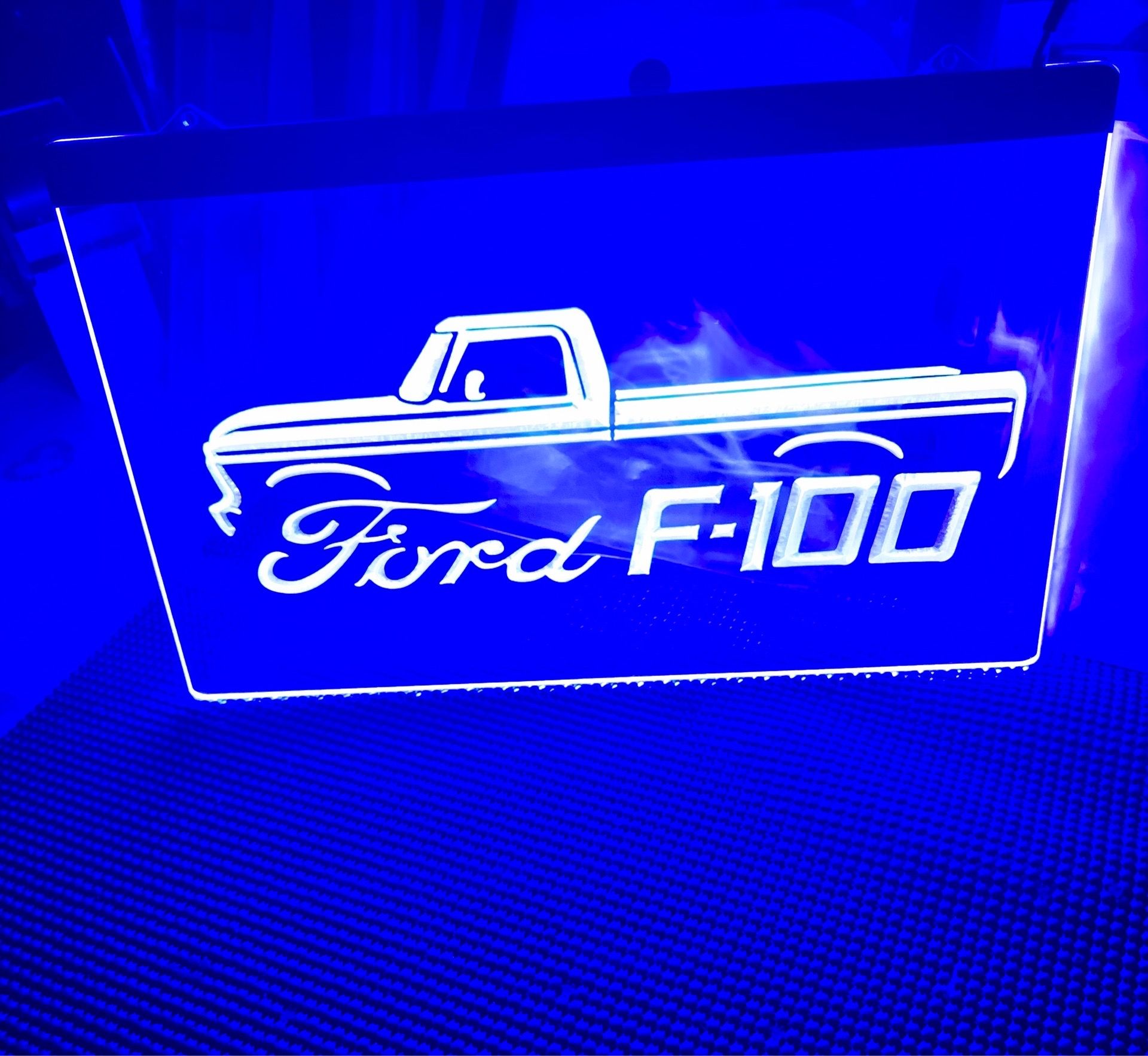 FORD F100 LED NEON BLUE LIGHT SIGN 8x12