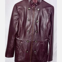 Vera Pelle Italian Lamb skin Leather Jacket In OXBLOOD Color 