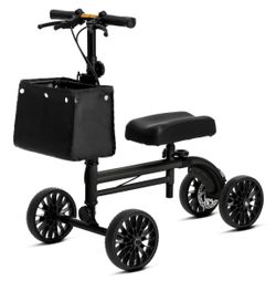 VitaSophy Steerable Knee Scooter Walker - Black