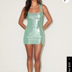 Mint Green Sequin Dress 