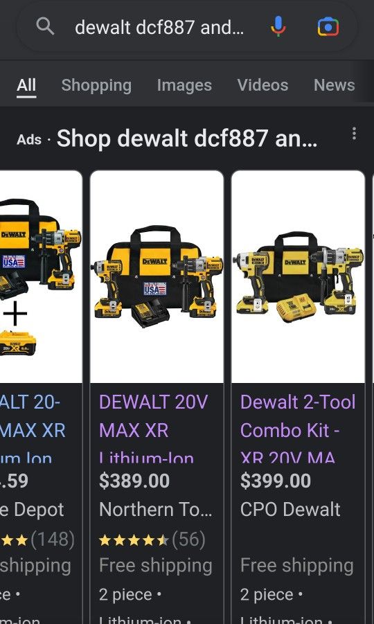 DeWalt XR 20v Impact Drill (DCF887) And Hammer Drill (DCD998) Combo Kit