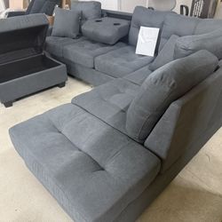 🛋️ NUEVA Sala Reversible Seccional en Caja! 📦  Cerca de 9 x 6 pies  COLOR Gris Cafe O black Entrega Disponible 🚛  