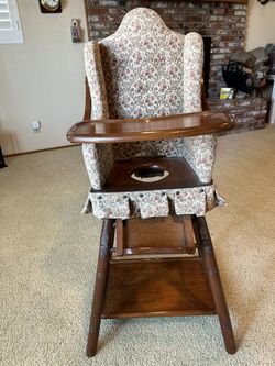 Antique Convertible High Chair