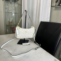 coach teri bag white with two straps