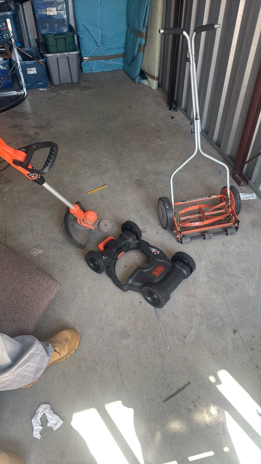 Manual Lawn Mower And 2-in-1 Weed Wacker Lawnmower