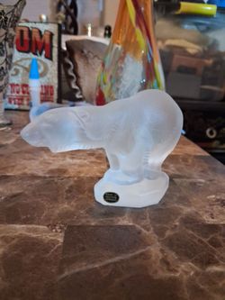 Vintage frosted glass polar bear