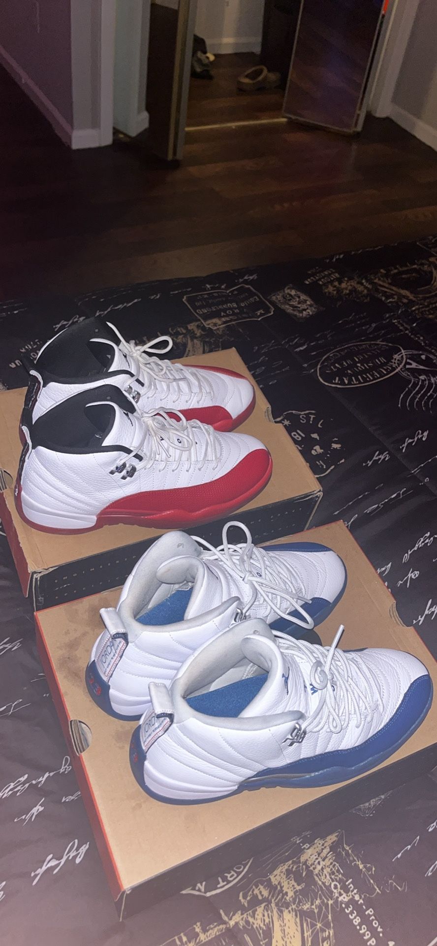cherry 12s and navy blues 12s