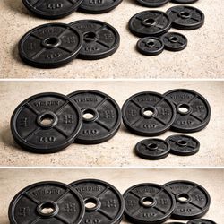 Olympic Weight Plates Set 255 lbs – Weider – 2” Hole – Complete Set