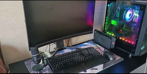 Computer Gaming Desk With Shelf