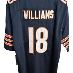 Chicago Bears #18 Caleb Williams Jersey Navy S-XL Size