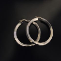 .925 Sterling Silver Large HOOP Earrings 