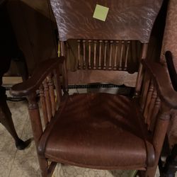 1920 Antique Tiger Oak Rocking Chair