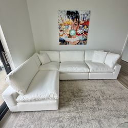 New White Sectional Cloud Couch Sofa