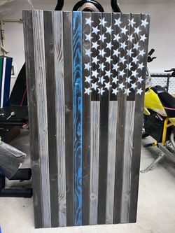 large wood flag storage box