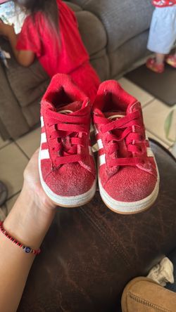 Toddler red adidas campus 8c