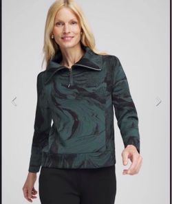 CHICO'S Zenergy® Half-Zip Pullover Top Size 1