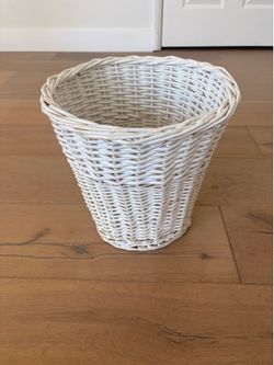 Vintage small white wicker basket