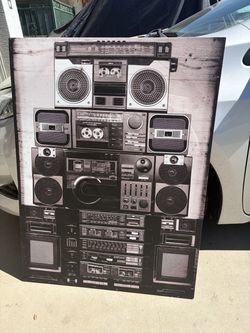 Retro Boombox Canvas Wall Art Print