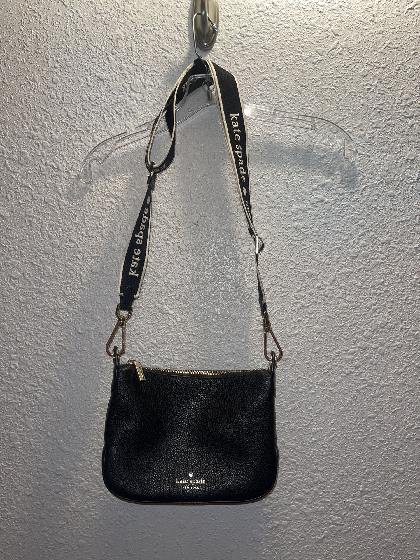 Kate Spade "Rosie" Cross body Black Pebble Design/ Beastie Logo Strap
