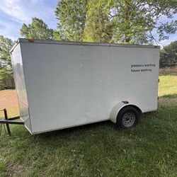 6x12 Enclosed Cargo Trailer – Side Door + Double Rear Doors – Ready to Work