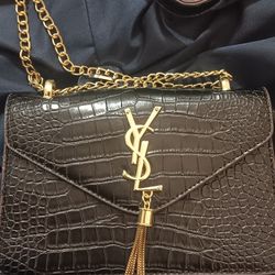 Saint Laurent Cassandra Crocodile Embossed Bag