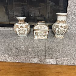 Set Of Vases And Candy Box 