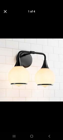 Black Bathroom Light Fixtures farmhouse Vanity Lights Milky White Frosted Glass Shade mid century