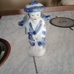 Blue And White Porcelain Vintage Chinese Man