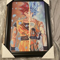 Dragon Ball Z Goku God Saiyan Painting 