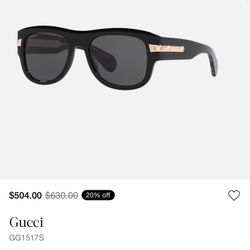 Gucci Sunglasses GG1517S M (54 - 19) with Grey lenses and Black frame