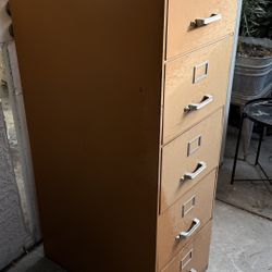 5 Foot Tall, Orange File Cabinet