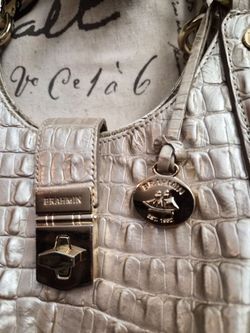 Brahmin Croc-Embossed Leather Handbag