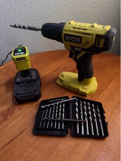 RYOBI cordless power DRILL + CHARGER + xtra DRILL BITS