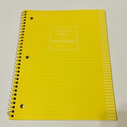 NEW Poly Notebook One Subject 8-1/2" x 11" College Ruled 70 pages