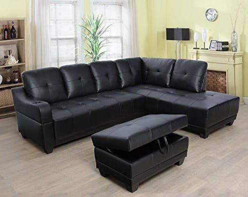 BRAND NEW 3 PIECES SECTIONAL COUCH WITH STORAGE OTTOMAN
