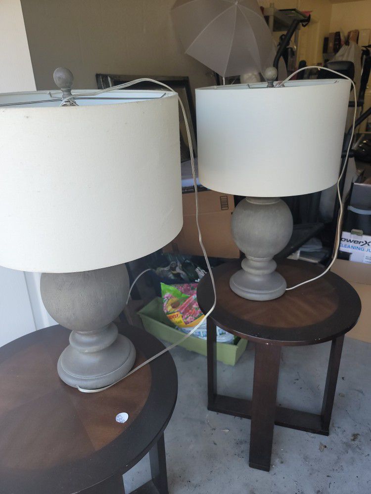 2 Gray Lamps