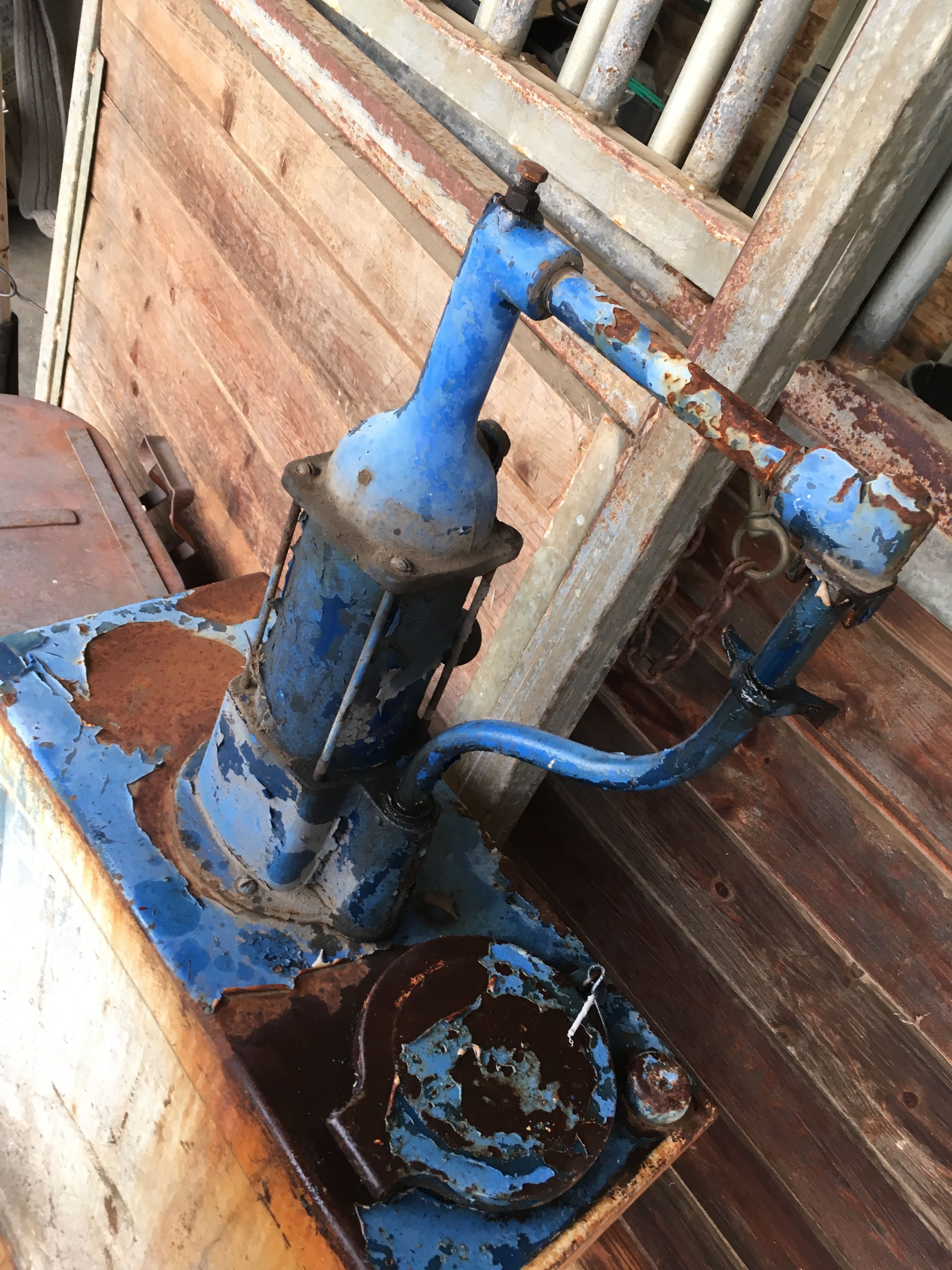 Vintage Oil Holding Tank With Hand Crank Pump Works Great