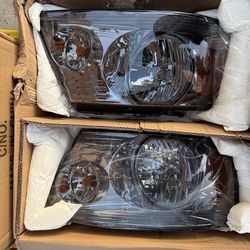 04-08 Ford F-150 Smoked Lens Headlights With Amber Corners Luces Aumadas