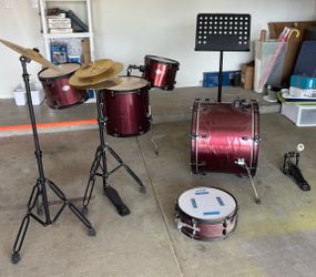 Rise by Sawtooth Crimson Red Sparkle Drum Set