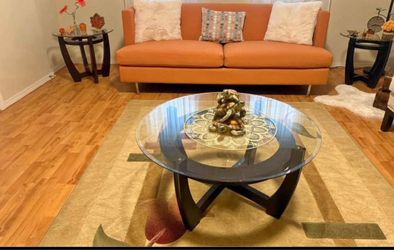 Glass Coffee Table And Two Side End Tables Set